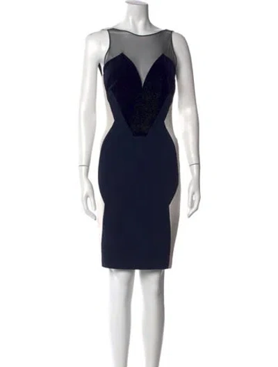 Pre-owned Antonio Berardi Bateau Neckline Knee-length Dress In Blue