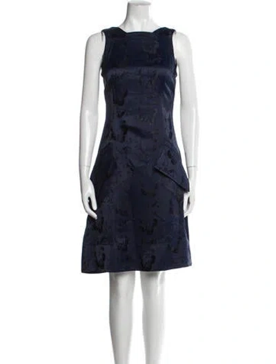 Pre-owned Antonio Berardi Bateau Neckline Knee-length Dress In Blue