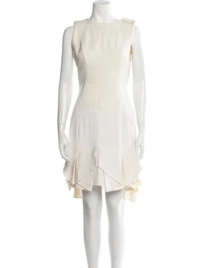 Pre-owned Antonio Berardi Bateau Neckline Knee-length Dress In Neutral