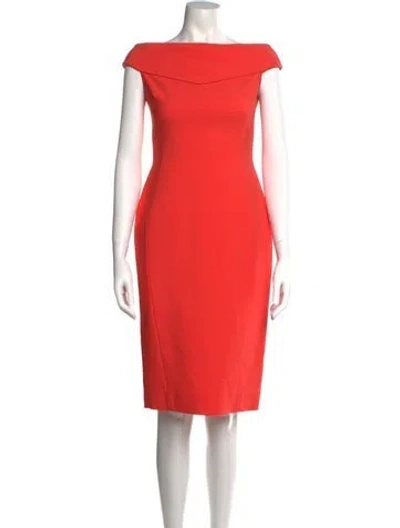 Pre-owned Antonio Berardi Bateau Neckline Knee-length Dress In Orange