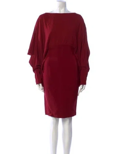Pre-owned Antonio Berardi Bateau Neckline Knee-length Dress W/ Tags In Red