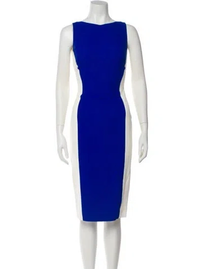 Pre-owned Antonio Berardi Bateau Neckline Knee-length Dress In White