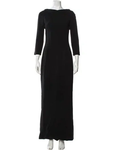 Pre-owned Antonio Berardi Bateau Neckline Long Dress In Black