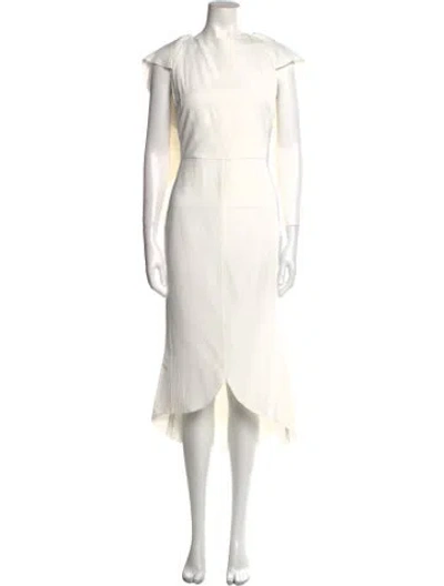 Pre-owned Antonio Berardi Bateau Neckline Long Dress In White