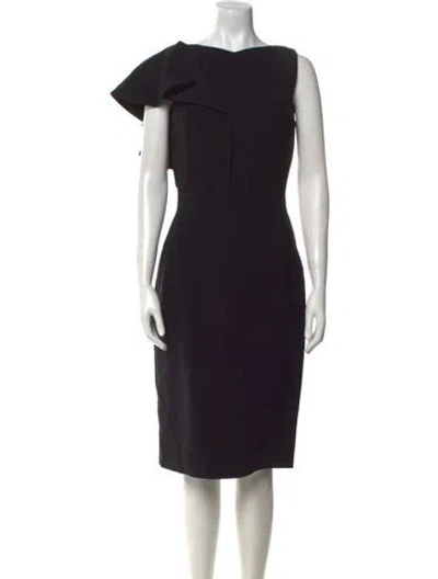 Pre-owned Antonio Berardi Bateau Neckline Midi Length Dress In Black