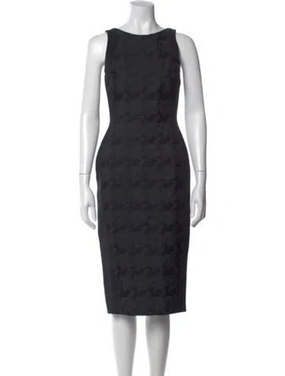 Pre-owned Antonio Berardi Bateau Neckline Midi Length Dress In Black