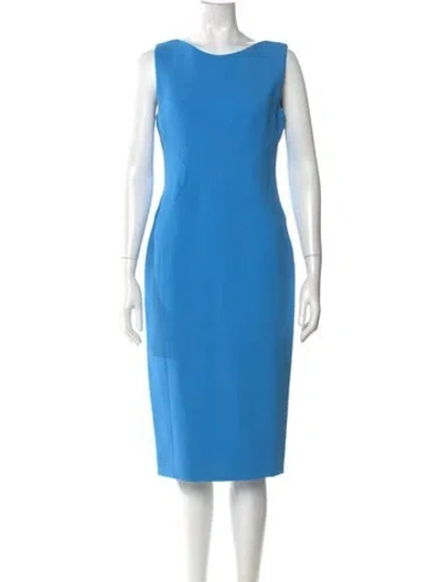 Pre-owned Antonio Berardi Bateau Neckline Midi Length Dress In Blue