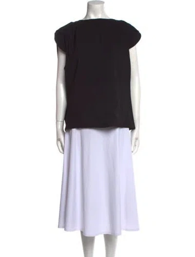 Pre-owned Antonio Berardi Bateau Neckline Short Sleeve Top In Black