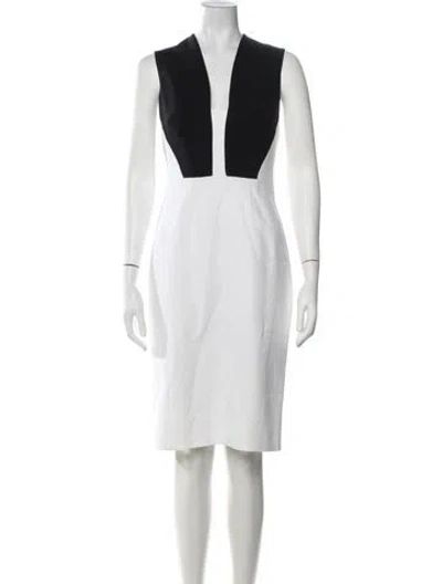 Pre-owned Antonio Berardi Colorblock Pattern Knee-length Dress In Black/white