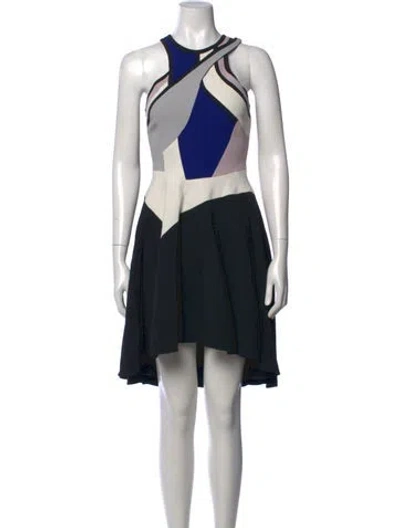 Pre-owned Antonio Berardi Colorblock Pattern Mini Dress In Black