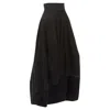 Antonio Berardi Cotton Blend High Low Dramatic Ruffle Skirt In Black