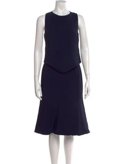 Pre-owned Antonio Berardi Crew Neck Knee-length Dress In Blue