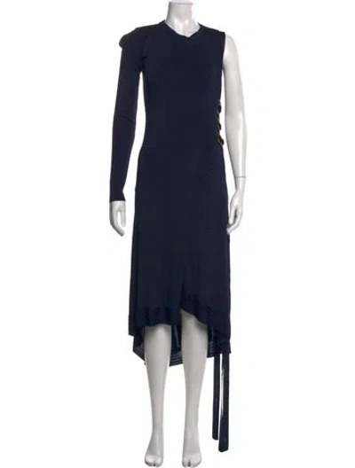 Pre-owned Antonio Berardi Crew Neck Long Dress In Blue