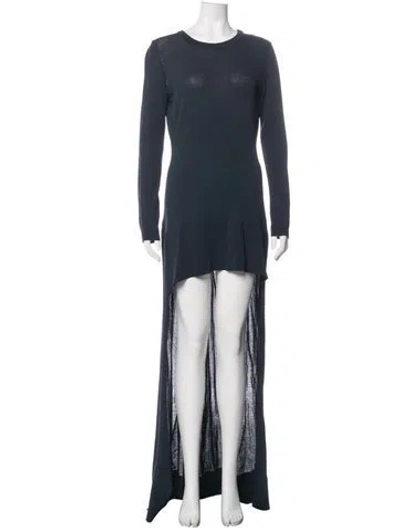 Pre-owned Antonio Berardi Crew Neck Long Dress In Blue