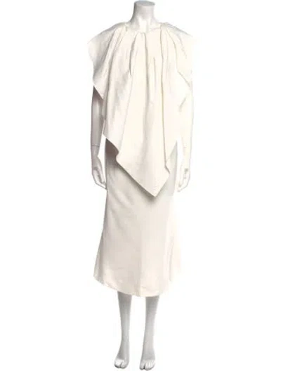 Pre-owned Antonio Berardi Crew Neck Long Dress In Neutral