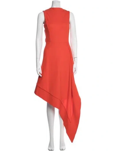 Pre-owned Antonio Berardi Crew Neck Long Dress In Orange