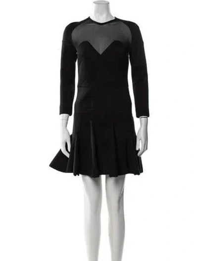 Pre-owned Antonio Berardi Crew Neck Mini Dress In Black