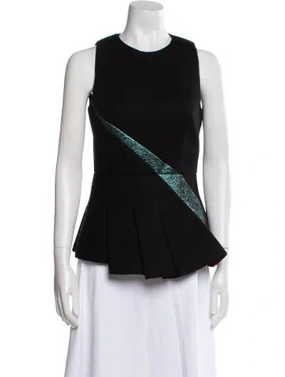Pre-owned Antonio Berardi Crew Neck Sleeveless Top In Black