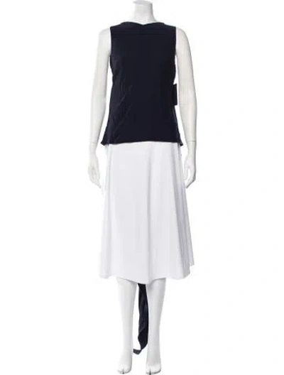 Pre-owned Antonio Berardi Crew Neck Sleeveless Top W/ Tags In Blue