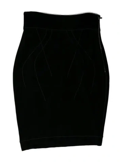 Pre-owned Antonio Berardi Embroidered Accent Knee-length Skirt In Black