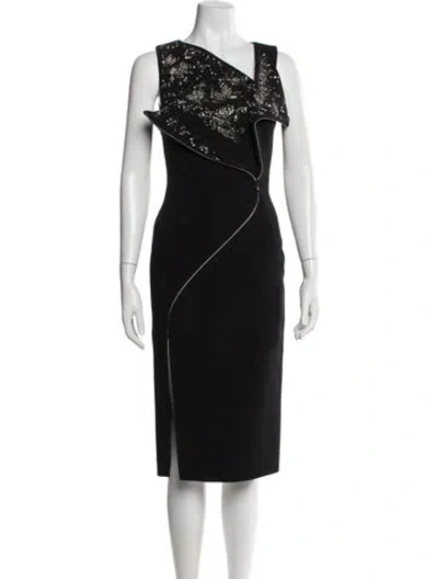 Pre-owned Antonio Berardi Lace Pattern Knee-length Dress In Black