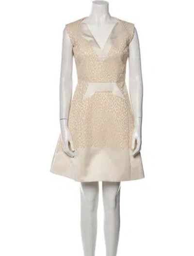 Pre-owned Antonio Berardi Lace Pattern Mini Dress In Neutral