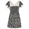 Antonio Berardi Leopard Print Dress In Black And Cream Cotton