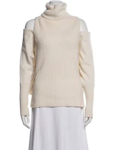 Pre-owned Antonio Berardi Merino Wool Turtleneck Sweater In White