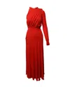 Antonio Berardi One-shoulder Gathered Gown In Red Rayon In Red