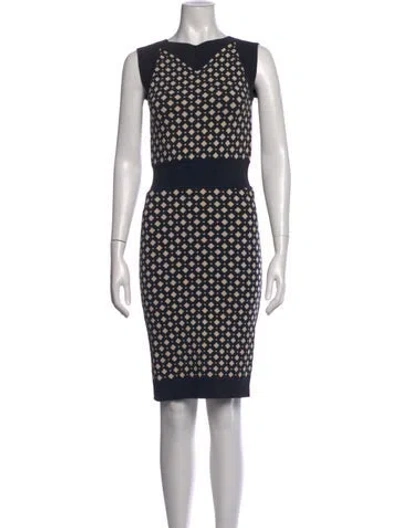 Pre-owned Antonio Berardi Patterned Knee-length Dress In Black