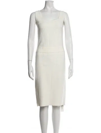 Pre-owned Antonio Berardi Scoop Neck Knee-length Dress In White