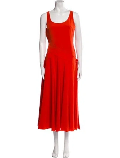 Pre-owned Antonio Berardi Scoop Neck Long Dress In Orange