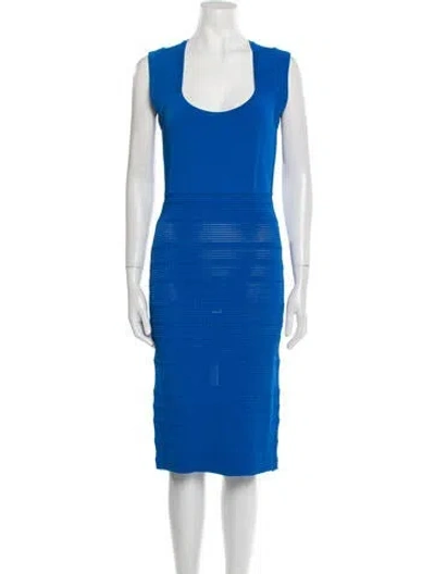 Pre-owned Antonio Berardi Scoop Neck Midi Length Dress In Blue