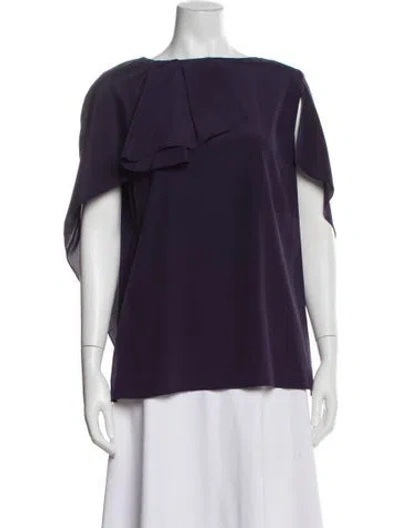 Pre-owned Antonio Berardi Silk Bateau Neckline Blouse In Blue