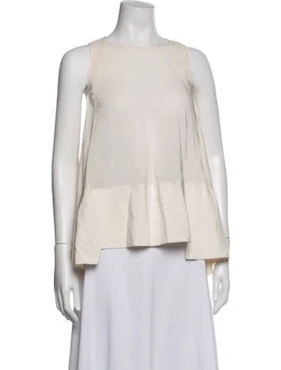Pre-owned Antonio Berardi Silk Crew Neck Top In Neutrals