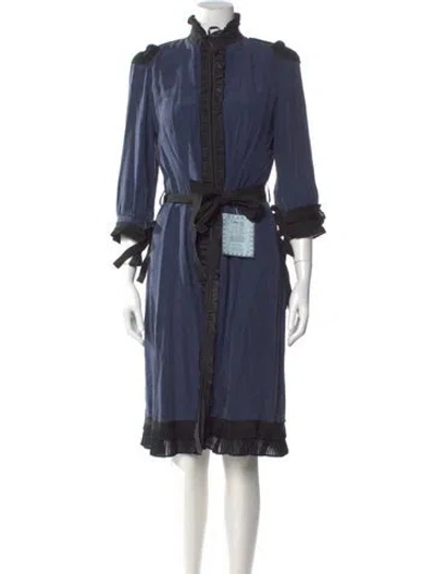 Pre-owned Antonio Berardi Silk Knee-length Dress In Blue