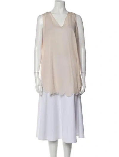 Pre-owned Antonio Berardi Silk V-neck Tunic In Neutral
