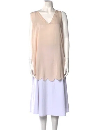 Pre-owned Antonio Berardi Silk V-neck Tunic In Pink