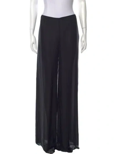 Pre-owned Antonio Berardi Silk Wide Leg Pants In Black