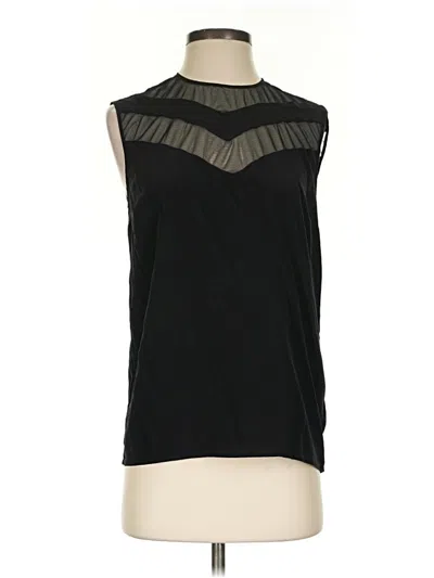 Pre-owned Antonio Berardi Sleeveless Silk Top Black High Neck Tops