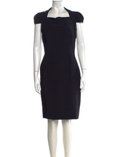 Pre-owned Antonio Berardi Square Neckline Knee-length Dress In Black