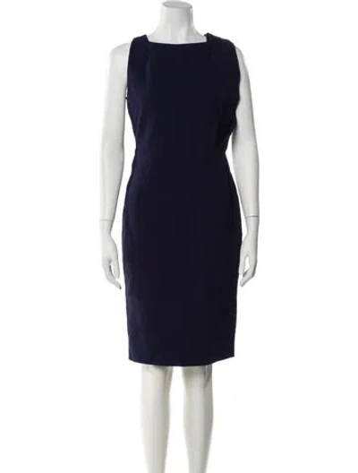 Pre-owned Antonio Berardi Square Neckline Knee-length Dress In Blue