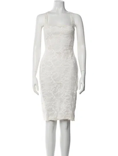Pre-owned Antonio Berardi Square Neckline Knee-length Dress In Neutral
