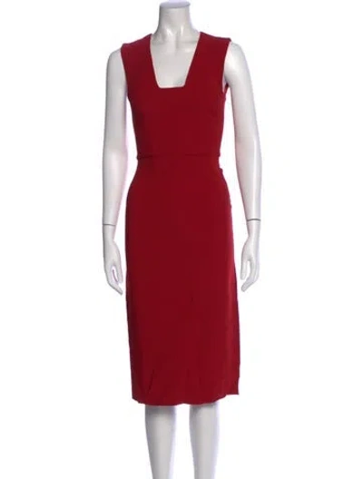 Pre-owned Antonio Berardi Square Neckline Knee-length Dress In Red