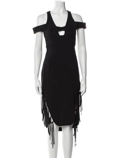 Pre-owned Antonio Berardi Square Neckline Midi Length Dress In Black