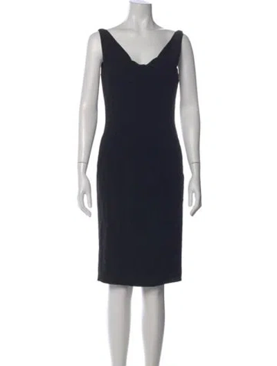 Pre-owned Antonio Berardi Square Neckline Midi Length Dress In Black
