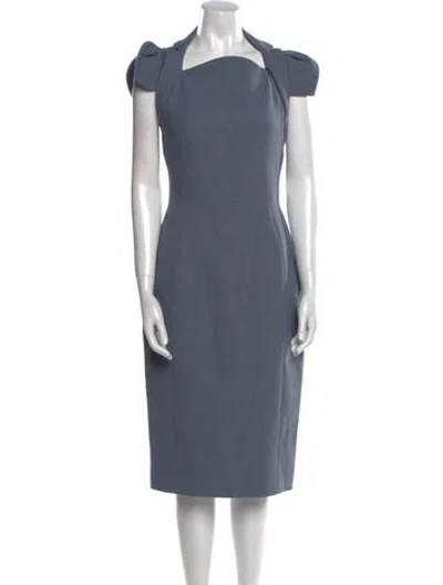 Pre-owned Antonio Berardi Square Neckline Midi Length Dress In Blue