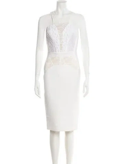 Pre-owned Antonio Berardi Square Neckline Midi Length Dress In Neutral