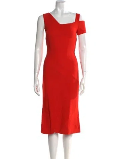 Pre-owned Antonio Berardi Square Neckline Midi Length Dress In Orange