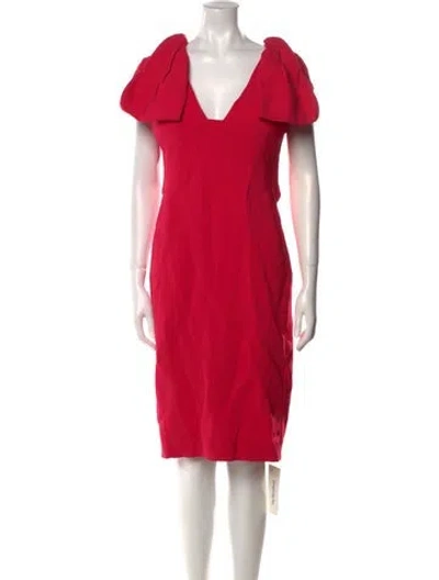 Pre-owned Antonio Berardi Square Neckline Midi Length Dress In Pink